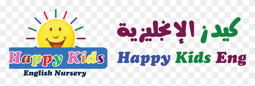 2420x700 Descargar Png Happy Kids English Nursery Logo Happy Kids, Símbolo, Marca Registrada, Texto Hd Png