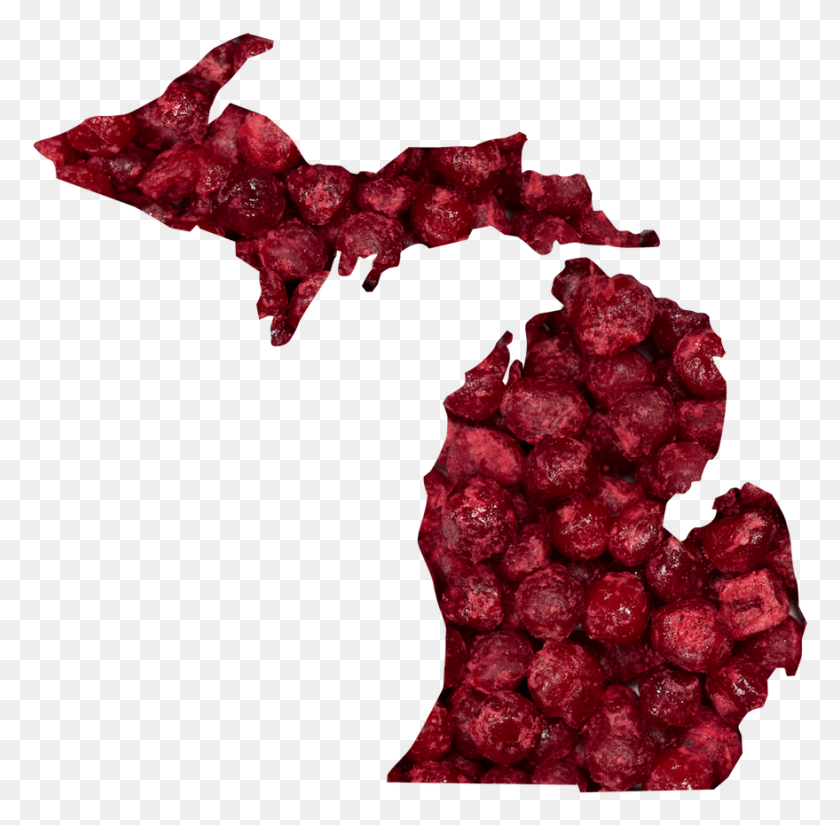 879x863 Happy Michigan Cherry Slurp It39s A Weeklong Valentine39s Michigan Silhouette, Plant, Fruit, Food HD PNG Download