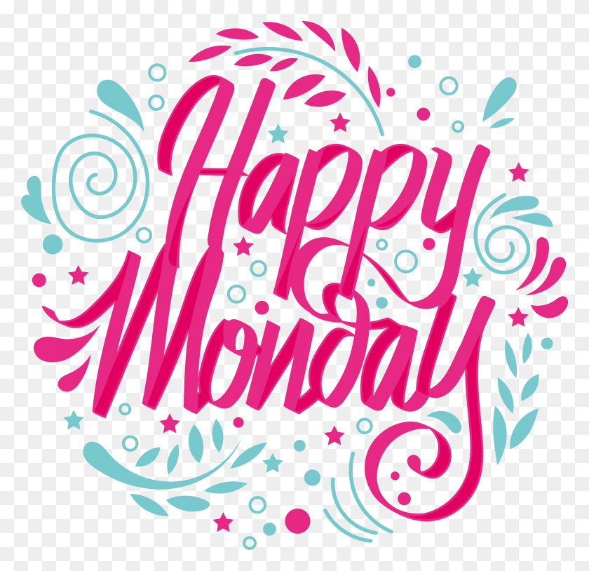 3204x3099 Happy Monday, Text, Calligraphy, Handwriting HD PNG Download