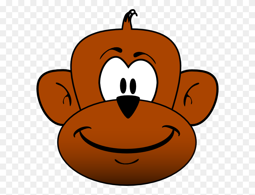 600x584 Happy Monkey Clipart Monkey Head Clipart, Sea Life, Animal, Food HD PNG Download