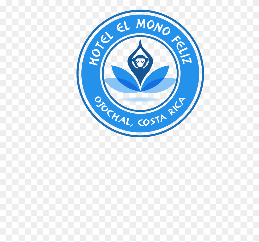 484x724 Descargar Png Happy Monkey Logo Emblema Azul, Etiqueta, Texto, Símbolo Hd Png