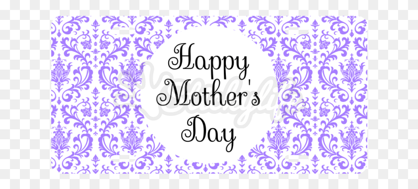 636x320 Happy Mother39s Day License Plate Display Device, Text, Floral Design, Pattern HD PNG Download