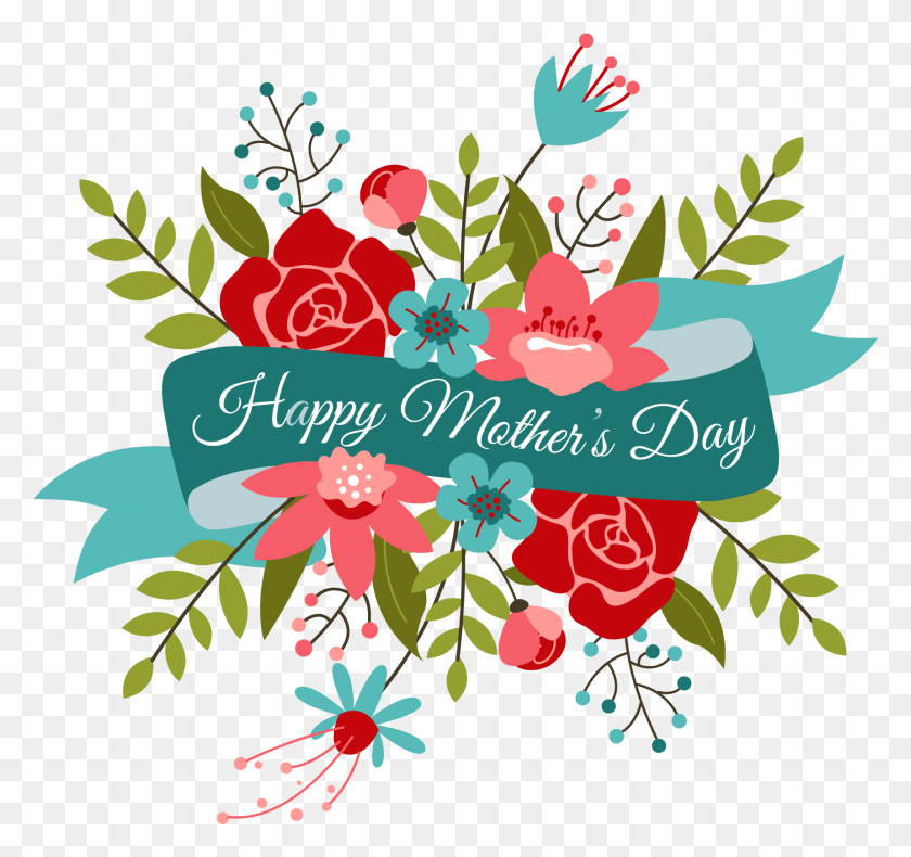 1719x1610 Descargar Png Feliz Día De La Madre Ramo Feliz Día De La Madre Simple, Gráficos, Diseño Floral Hd Png