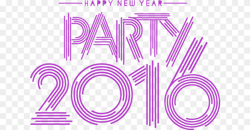 640x437 Happy New Year 2016 Party Text Design New Year Party Text, Light, Purple, Neon Sticker PNG