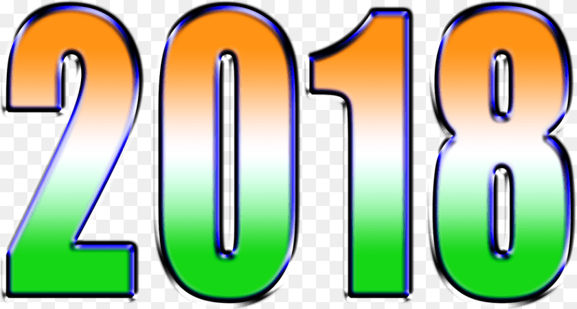 Happy New Year 2018 Download 3d Wallpapers Happy Near Year Happy New Year 2018 3d, Number, Symbol, Text Transparent PNG