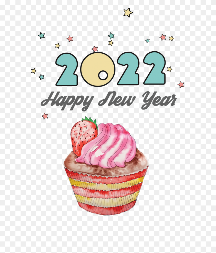 863x1024 Happy New Year 2022, Cream, Dessert, Food HD PNG Download