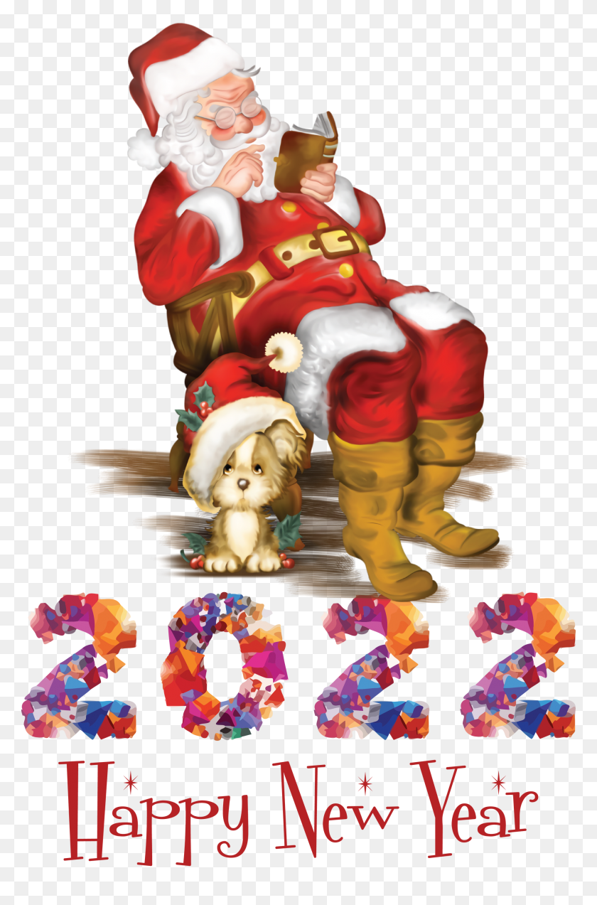 1928x3000 Happy New Year 2022 Santa Claus, Figurine, Text HD PNG Download