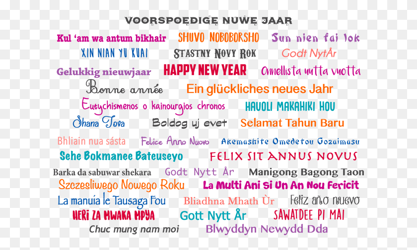 627x445 Happy New Year Around The World Happy New Year Languages Around World, Poster, Advertisement, Text HD PNG Download