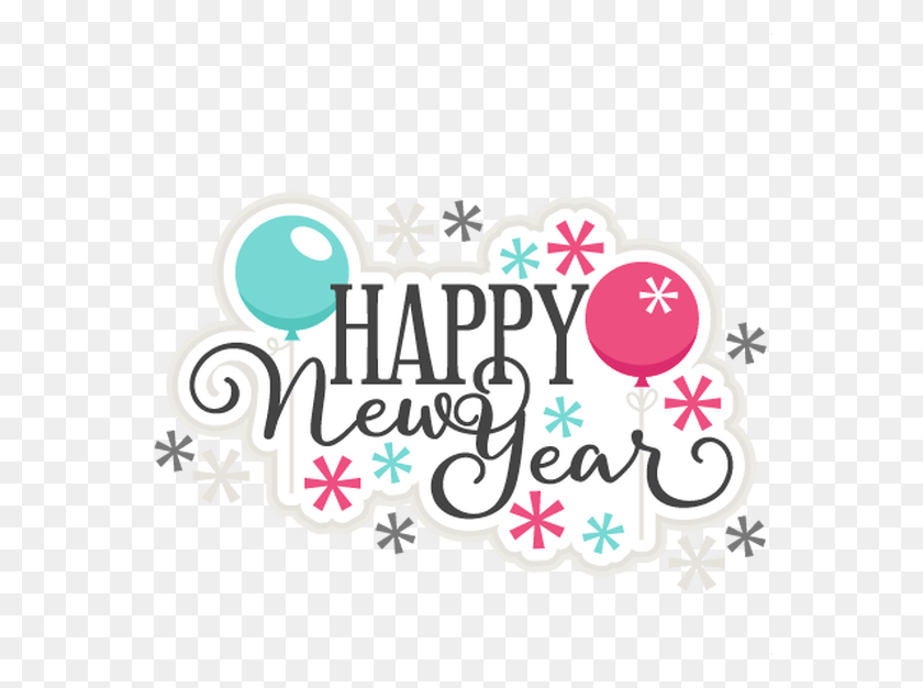 566x566 Happy New Year Clipart Teal Cute Happy New Year, Text, Graphics HD PNG Download