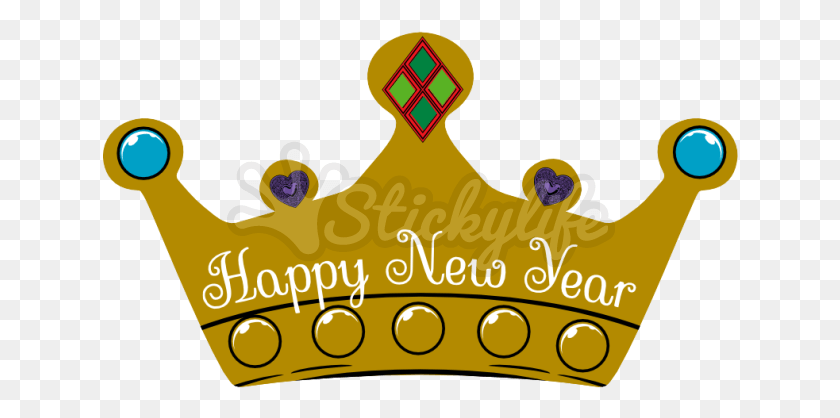 636x358 Happy New Year Decal Happy New Year Tiara Clipart, Accessories, Accessory, Jewelry HD PNG Download
