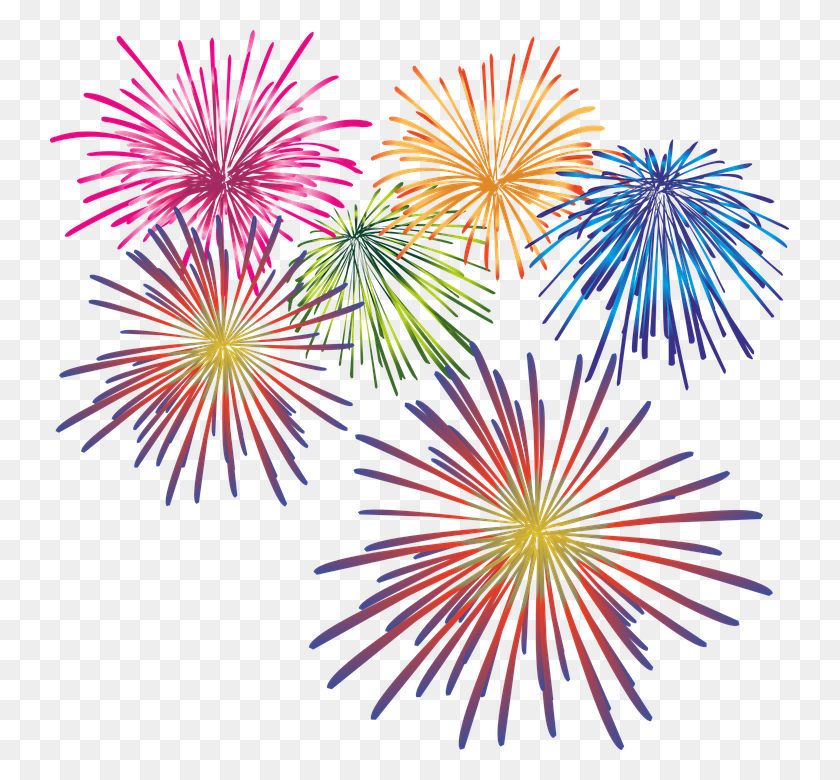 739x720 Happy New Year Fireworks Clip Art Free, Nature, Outdoors, Night HD PNG Download