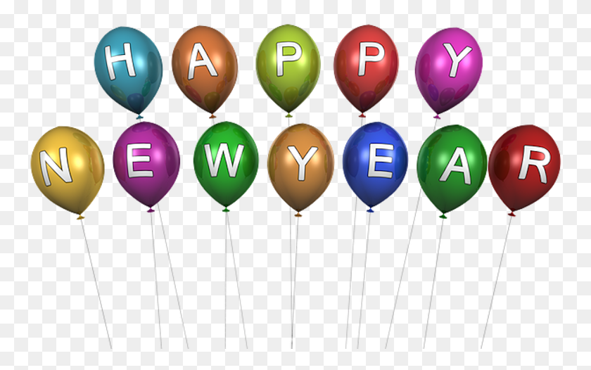 760x466 Happy New Year Happy New Year 3d Text, Ball, Balloon, Musical Instrument HD PNG Download