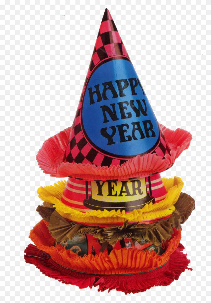 1312x1929 Happy New Year Vintage New Year Hat, Clothing, Apparel, Party Hat HD PNG Download