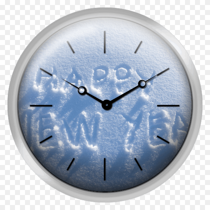 992x992 Happy New Year Written In Snow Happy New Year Linkedin, Analog Clock, Clock, Clock Tower HD PNG Download