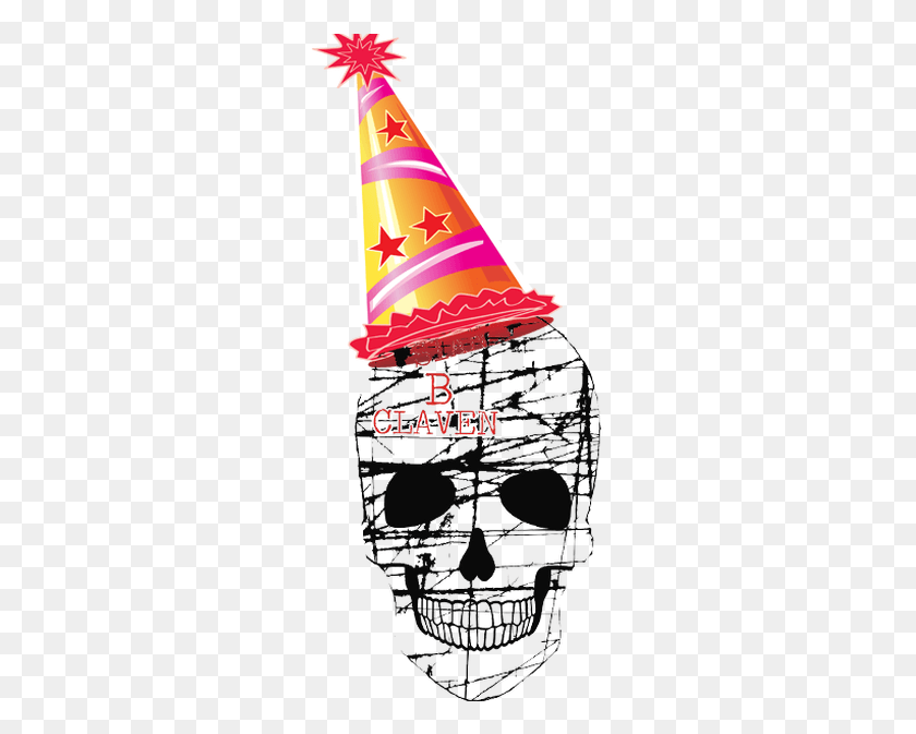 269x613 Happy New Years Skull, Clothing, Apparel, Party Hat HD PNG Download