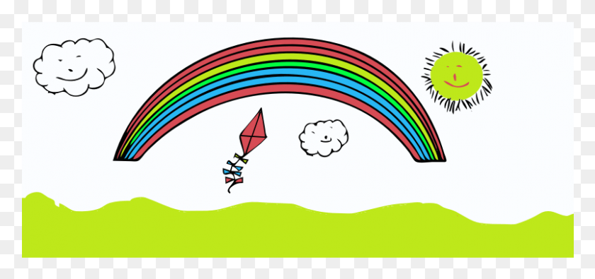 801x345 Happy Rainbow Cartoon Circle, Toy, Kite HD PNG Download