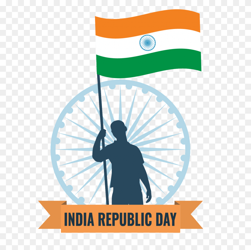 Happy Republic Day Ashok Chakra Logo Vector Symbol Flag Poster