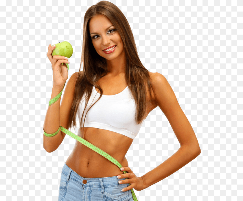 549x697 Happy Smiling Woman Holding Apple And Measuring Tape Girl With Measuring Tape, Adult, Person, Female, Head Transparent PNG