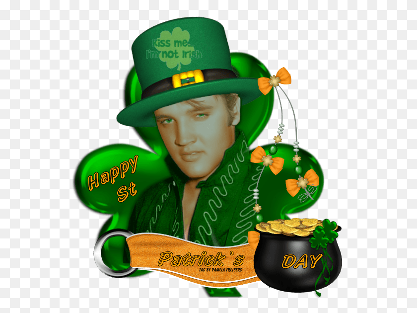 547x570 Happy St P Day Photo Stpatrick Elvis Aaron Presley, Plant, Person, Human HD PNG Download