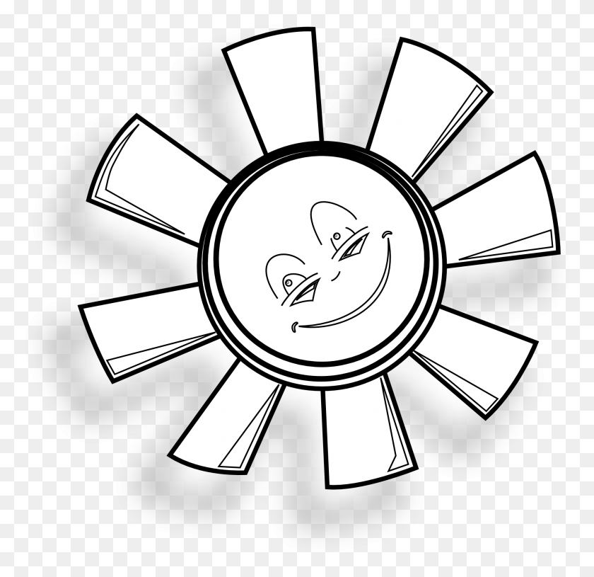1922x1861 Масштабируемая Векторная Графика Happy Sun Gm Black White Line Art, Символ, Логотип, Товарный Знак Hd Png Скачать