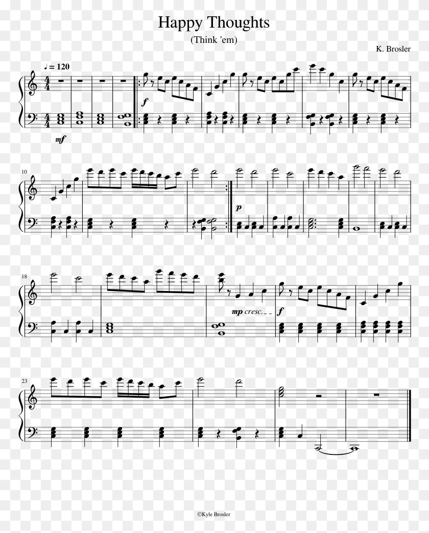770x984 Happy Thoughts Sheet Music For Piano Free Epiphany Bts Piano Sheet Music Easy, Gray, World Of Warcraft HD PNG Download