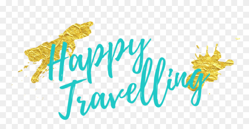 810x392 Happy Travelling, Text, Handwriting, Calligraphy HD PNG Download