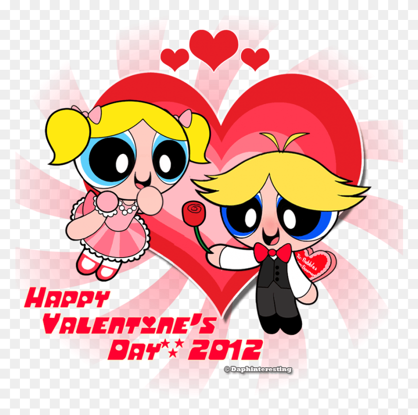 888x881 Happy Valentines Day Powerpuff Girls Cartoon, Graphics, Poster HD PNG Download