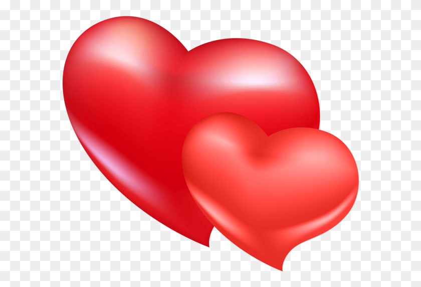 594x512 Happy Valentines Day Two Heart Image, Balloon, Ball HD PNG Download