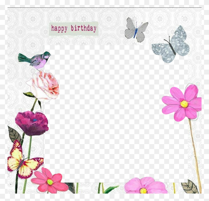1024x984 Happybirthday Frame Pictureframe Happyday Birthday, Plant, Flower, Blossom HD PNG Download