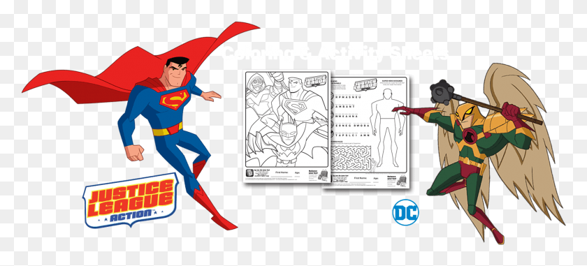 2039x840 Happymeal4 Justice League Action Coloring Pages, Person, Human, Comics HD PNG Download