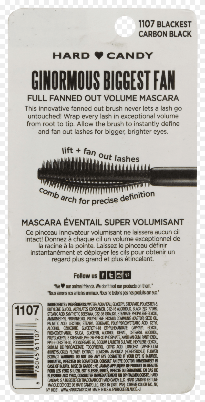 884x1801 Hard Candy Ginormous Biggest Fan Mascara Blackest Mascara, Pen, Text, Cosmetics HD PNG Download