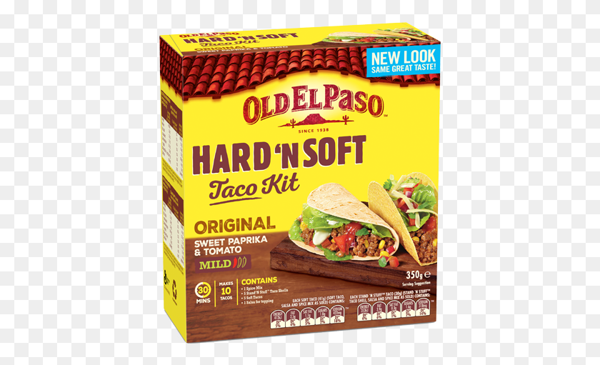 395x451 Hard N Soft Taco Kit Old El Paso Hard N Soft Taco Kit, Burger, Food, Sandwich HD PNG Download