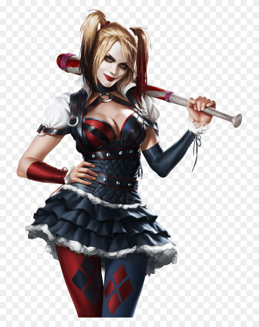 733x1000 Harley Arkham Knight Harley Quinn, Costume, Person, Human HD PNG Download