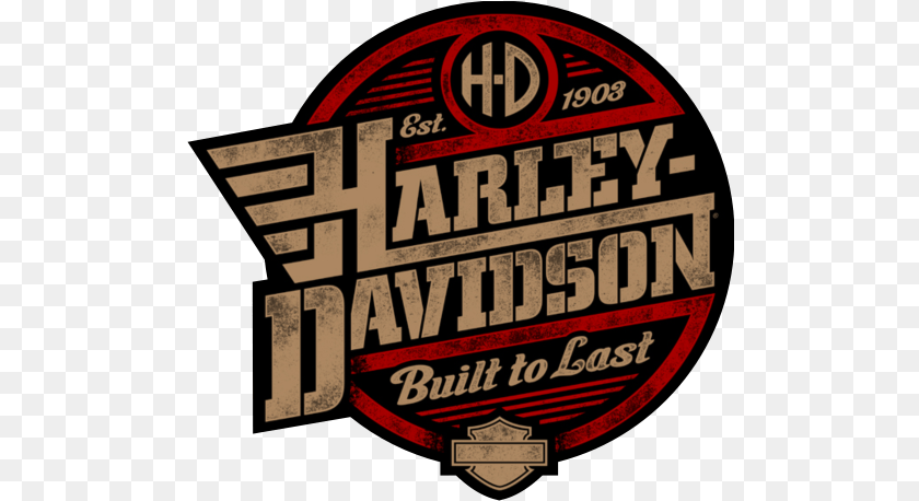 501x458 Harley Davidson Harley Davidson Built To Last Clipart Harley Davidson Logo Hd, Symbol, Badge, Factory, Building Transparent PNG
