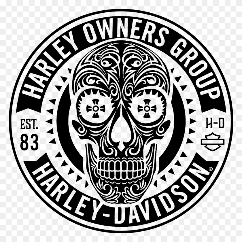 1152x1152 Harley Davidson Owners Group Череп Логотип Векторный Патч Череп Harley Davidson Svg, Серый, World Of Warcraft Hd Png Download