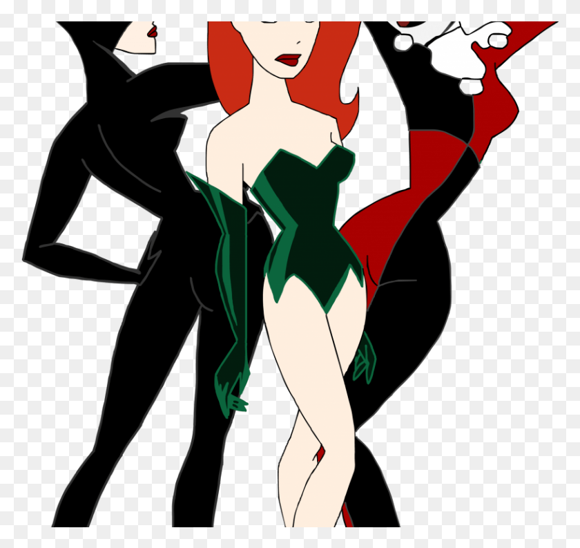 818x769 Descargar Png / Harley Quinn Y ​​Catwoman Y Poison Ivy, Artista, Gráficos Hd Png
