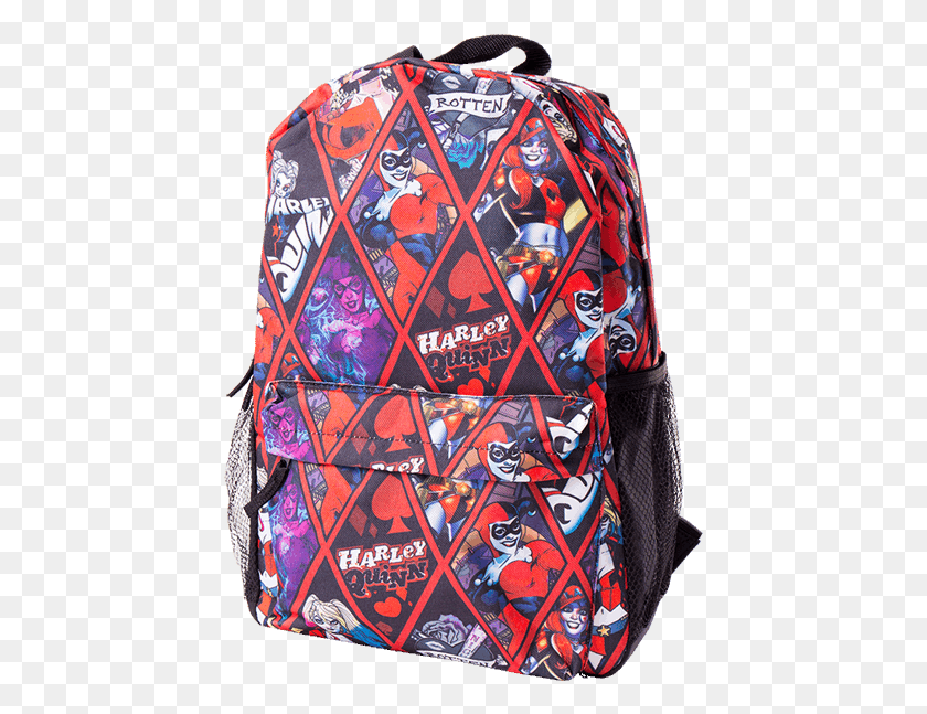 435x587 Harley Quinn Diamond Pattern Backpack Bag, Clothing, Apparel, Sweatshirt HD PNG Download