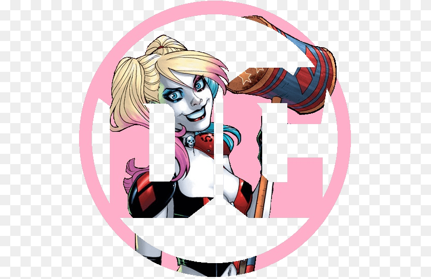 Harley Quinn Logo Arts, Book, Comics, Publication, Adult Sticker PNG