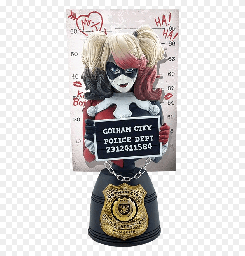 392x817 Harley Quinn Red Amp Black Mugshot Dc Harley Quinn Mugshot Bust, Costume, Person, Human HD PNG Download