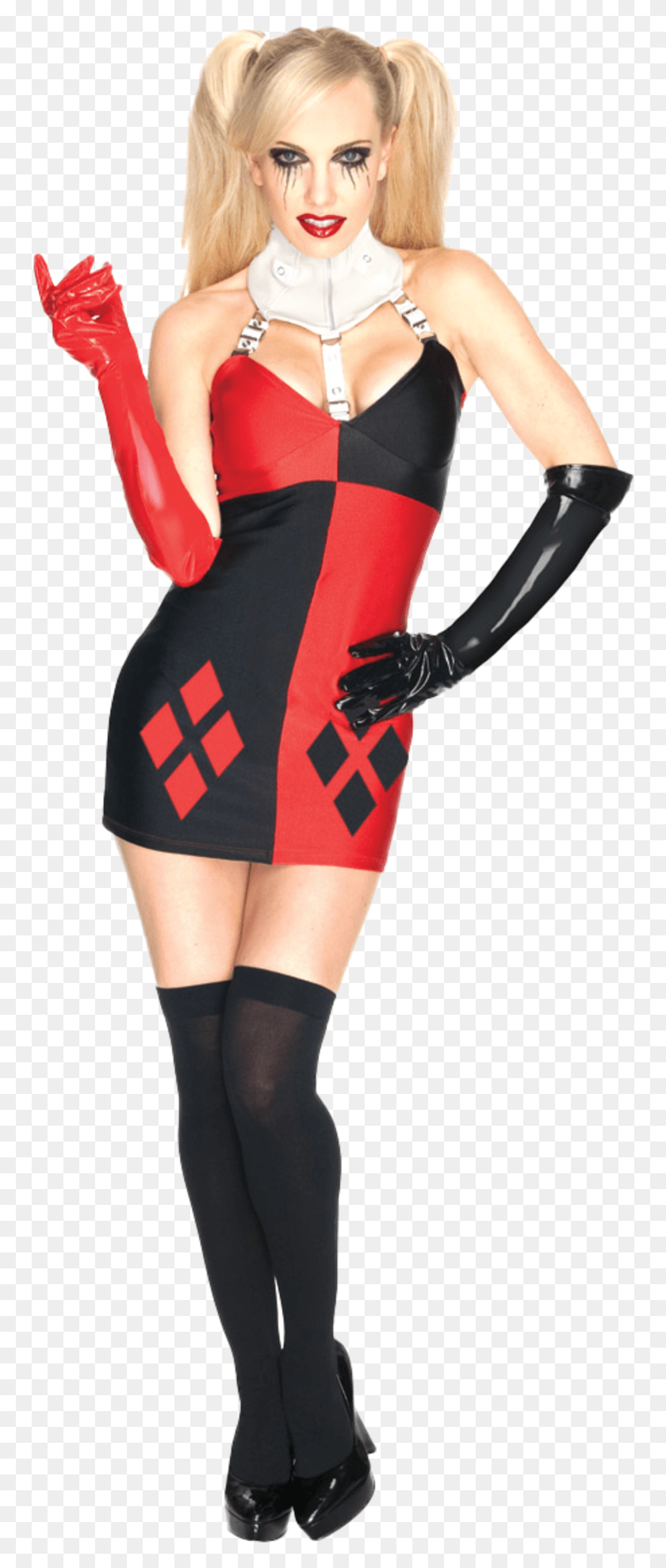 762x1918 Harley Quinn Red And Black Costume, Clothing, Apparel, Person HD PNG Download