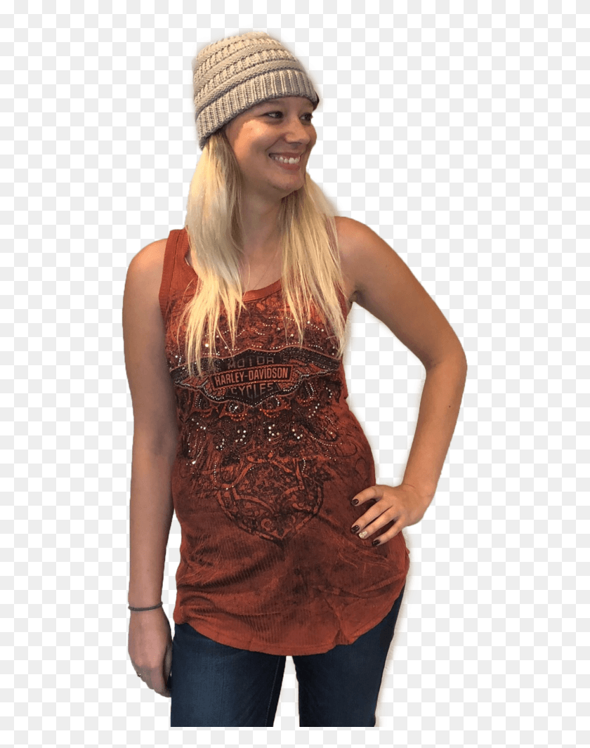 495x1005 Harley Tank Beanie, Clothing, Apparel, Person HD PNG Download