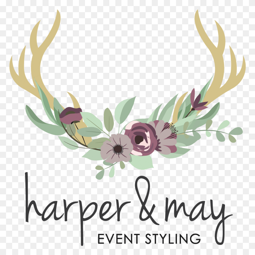 1062x1063 Harper And May Floral Design, Antler, Graphics HD PNG Download