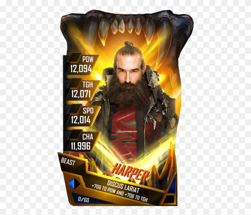 457x661 Harper S4 16 Beast Fusion Wwe Supercard Mandy Rose, Advertisement, Poster, Person HD PNG Download