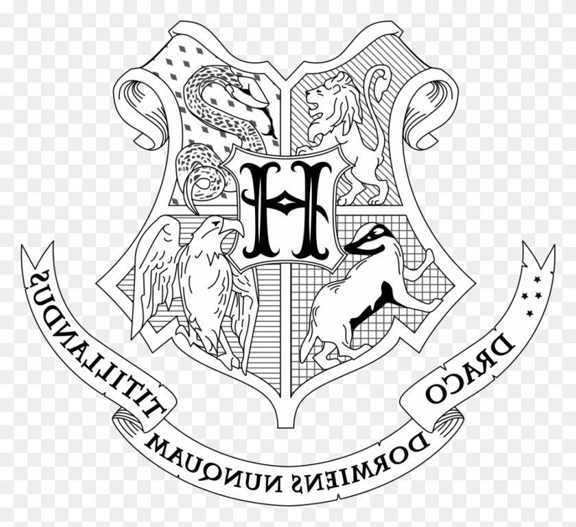 1024x930 Harry Potter Hogwarts Coloring Pages Great Free Clipart Harry Potter Coloring Pages Hogwarts Crest, Armor, Emblem, Symbol HD PNG Download