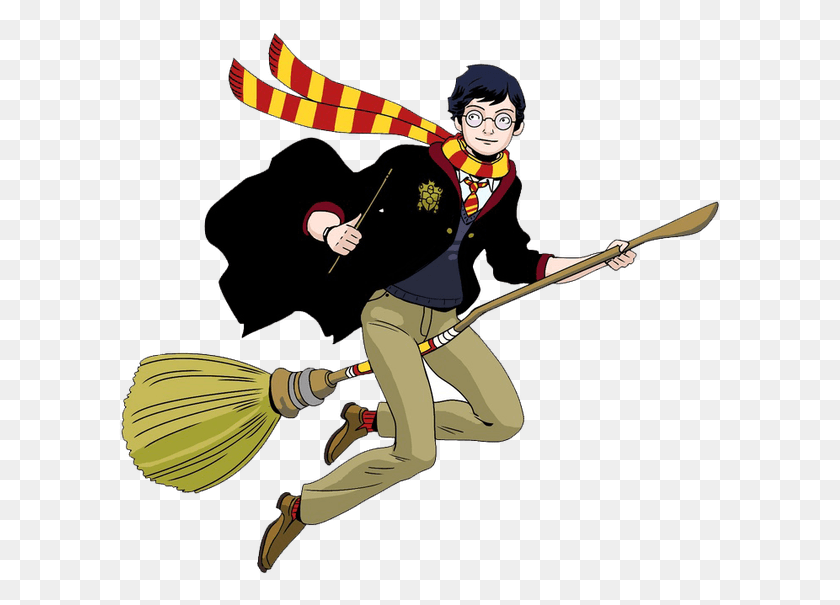 603x545 Harry Potter On Broom Cartoon, Person, Human, Costume HD PNG Download