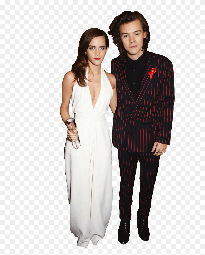 592x984 Harry Styles And Emma Watson At The British Fashion Tuxedo, Person, Human, Clothing HD PNG Download