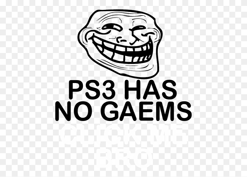 465x541 Has No Gaems Text Font Black And White Head Smile Troll Face, Outdoors, Nature, Alphabet HD PNG Download