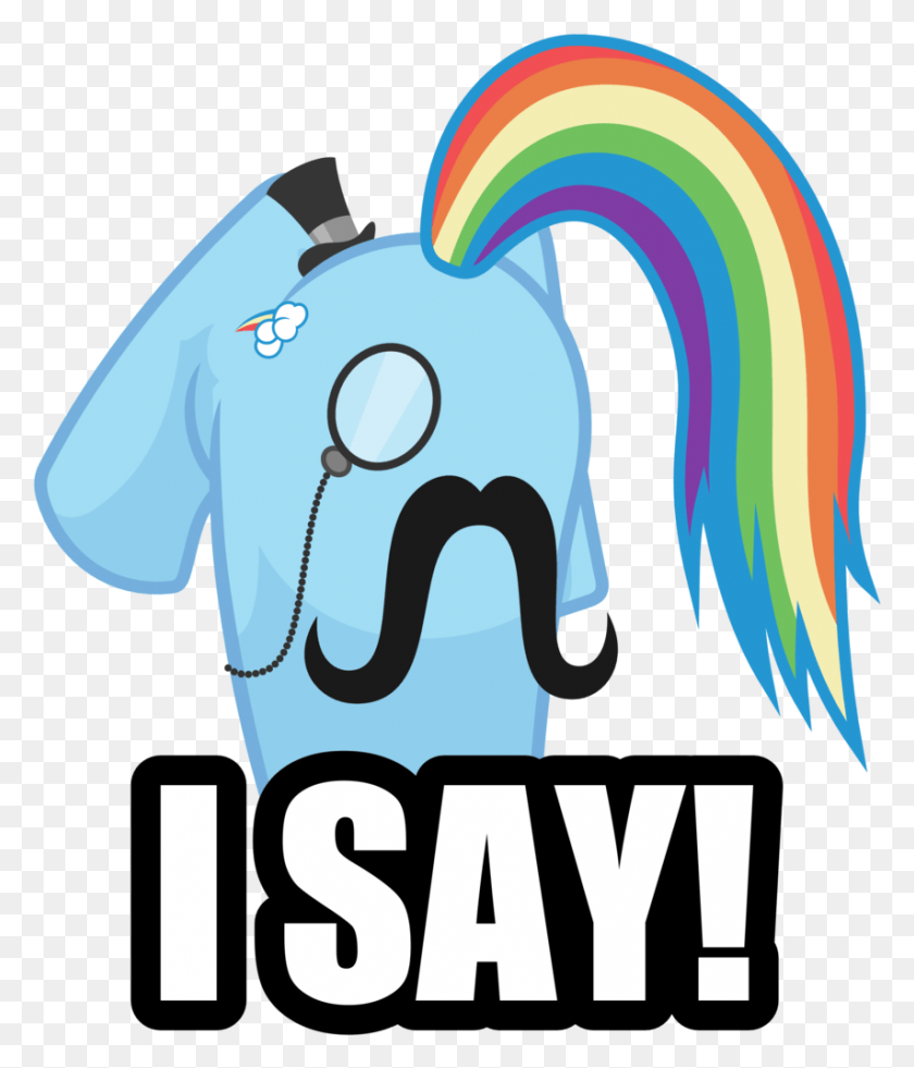 854x1009 Hat I Say Monocle Mousdash Moustache Plot Rainbow Word Props For Photo Booth, Graphics, Animal HD PNG Download