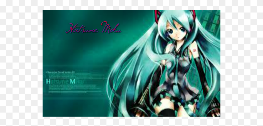569x343 Hatsune Miku Anime With Blue Hair Name, Book, Outdoors, Person HD PNG Download