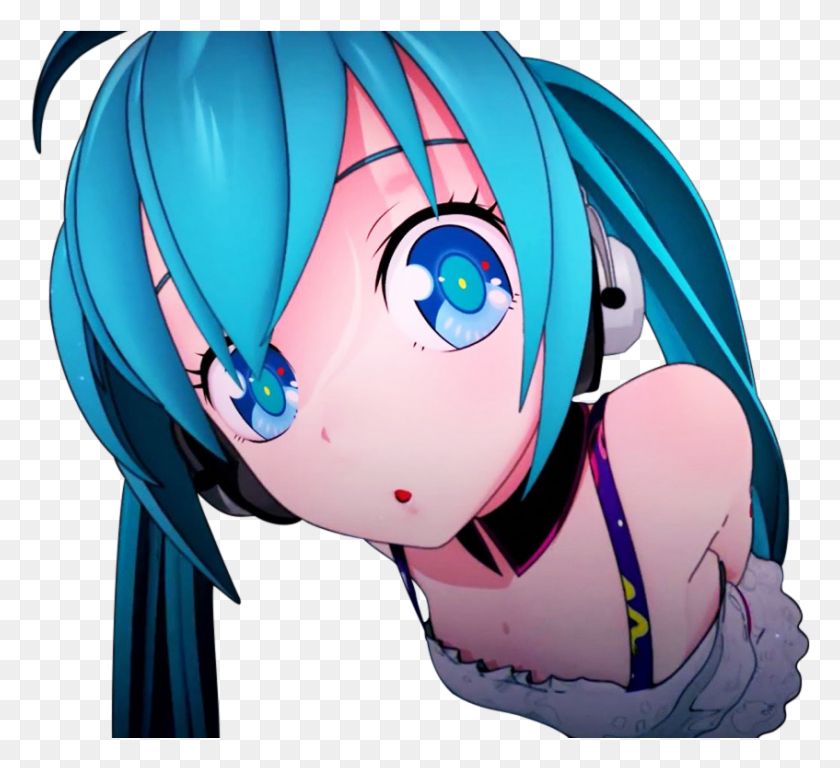 847x769 Hatsune Miku Blue Haired Anime Girl With Headphones, Manga, Comics, Book HD PNG Download